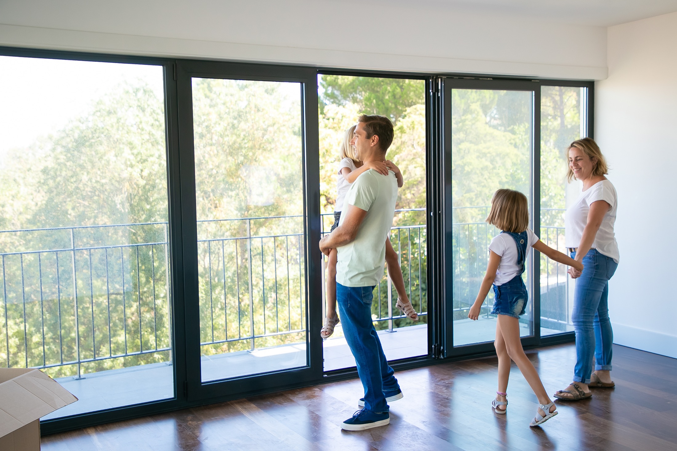 Secure aluminium doors in a family home